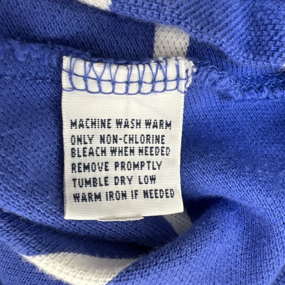 Polo Ralph Lauren Blue White Stripe Polo Shirt Red Pony Men's Large 100% Cotton